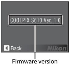 NIKON COOLPIX S610C - Ver. Firmware Version - 1