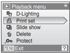 NIKON COOLPIX S610C - Use the rotary multi selector to choose Print set and press the Ⓞ button. - 1