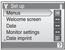 NIKON COOLPIX S610C - Displaying the Setup Menu - 5