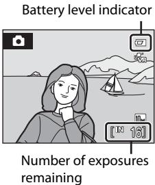 NIKON COOLPIX S610C - Check the battery level and number of exposures remaining in the monitor. - 1