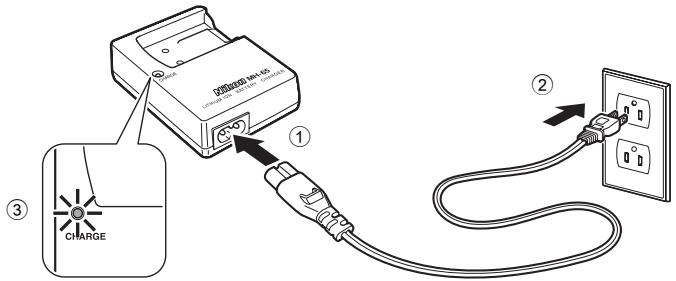 NIKON COOLPIX S610C - Connect the power cable. - 1