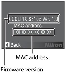 NIKON COOLPIX S610C - Ver. Firmware Version - 2