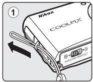 NIKON COOLPIX S610C - Attaching the Camera Strap - 1