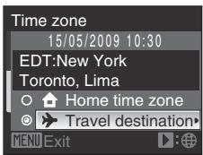Time zone 15/05/2009 10:30 EDT:New York Toronto, Lima Home time zone Travel destination MENU Exit