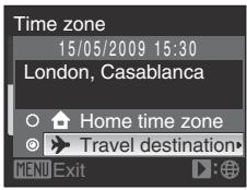 Time zone 15/05/2009 15:30 London, Casablanca Home time zone Travel destination MENU Exit