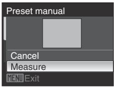 Preset manual Cancel Measure MENU Exit