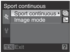 Sport continuous Sport continuous Image mode MENU Exit
