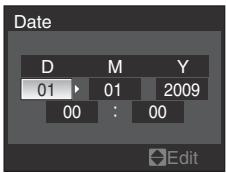Date D M Y 01 01 2009 00 : 00 Edit