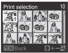 Print selection 10 MENU Back