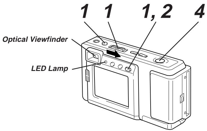 NIKON COOLPIX 600 - Make sure the LCD Viewfinder is on. Press the LCD button if the LCD Viewfinder is off. - 2