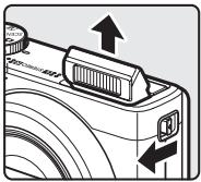 NIKON COOLPIX P300 - Raising and Lowering the Flash (⚡ Ⓔ (Flash Pop-up) Control) - 1