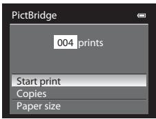 PictBridge 004 prints Start print Copies Paper size