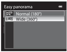 Easy panorama STD Normal (180°) MIDE Wide (360°)
