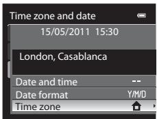 Time zone and date 15/05/2011 15:30 London, Casablanca Date and time -- Date format Y/M/D Time zone