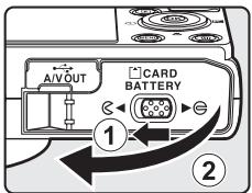 A/VOUT CARD BATTERY ① ②