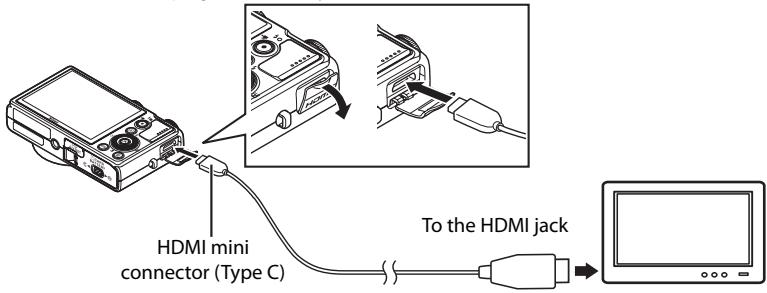 HDMI mini connector (Type C) To the HDMI jack