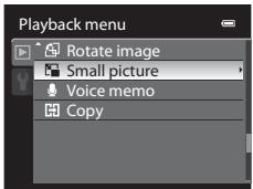 Playback menu Rotate image Small picture Voice memo Copy