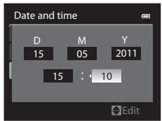 Date and time D M Y 15 05 2011 15 : 10 Edit