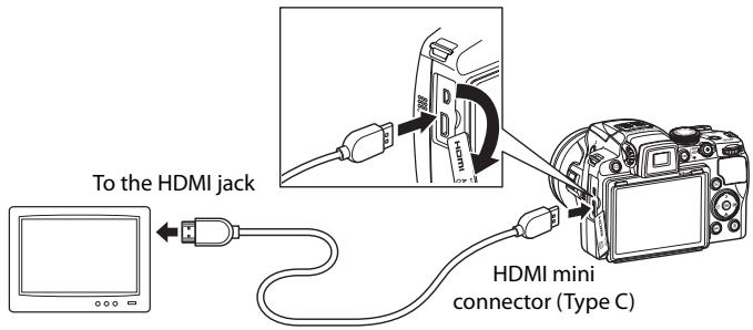 NIKON COOLPIX P500 - When connecting using a commercially available HDMI cable - 1