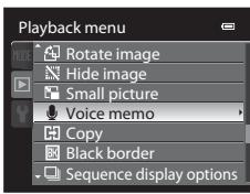 NIKON COOLPIX P500 - Use the multi selector to choose Voice memo and press the OK button. - 1