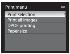 NIKON COOLPIX P500 - Choose Print selection, Print all images or DPOF printing and press the  button. - 1