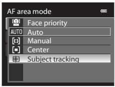 NIKON COOLPIX P500 - Choose Subject tracking and press the OK button. - 1