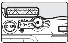 NIKON COOLPIX P500 - Rotate the movie mode switch to HD. - 1