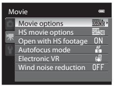 NIKON COOLPIX P500 - Displaying the Movie Menu - 3