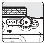 NIKON COOLPIX P500 - Turn on the camera and rotate the movie mode switch to HS. - 1
