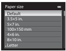 NIKON COOLPIX P500 - Choose the desired paper size and press the OK button. - 1