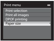 NIKON COOLPIX P500 - Use the multi selector to choose Paper size and press the  button. - 1