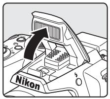 NIKON COOLPIX P500 - Raising and Lowering the Flash - 2