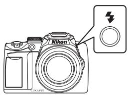 NIKON COOLPIX P500 - Press the  (flash pop-up) button. - 1