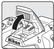 NIKON COOLPIX P500 - Press the  (flash pop-up) button. - 2