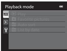 NIKON COOLPIX P500 - Press  or  to choose the MODE tab. - 1