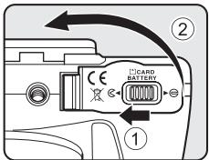 NIKON COOLPIX P500 - Inserting the Battery - 1