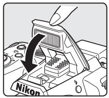 NIKON COOLPIX P500 - Raising and Lowering the Flash - 3