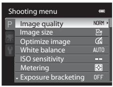 NIKON COOLPIX P500 - Displaying the Shooting Menu - 5
