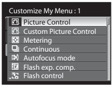 NIKON COOLPIX P7000 - Choose the menu item to be registered and press the OK button. - 1