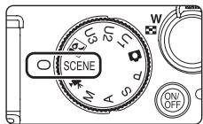 NIKON COOLPIX P7000 - Rotate the mode dial to SCENE. - 1