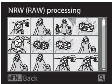 NIKON COOLPIX P7000 - Rotate the rotary multi selector or press  or to choose the picture to be RAW processed and press the OK button. - 1
