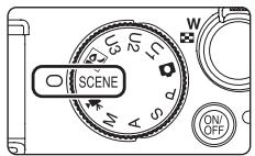 NIKON COOLPIX P7000 - Rotate the mode dial to SCENE. - 1