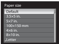NIKON COOLPIX P7000 - Choose the desired paper size and press the OK button. - 1