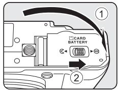 NIKON COOLPIX P7000 - Close the battery-chamber/memory card slot cover. - 1