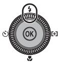 NIKON COOLPIX P7000 - Press  (flash mode) on the rotary multi selector. - 1