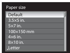 NIKON COOLPIX P7000 - Choose the desired paper size and press the  button. - 1