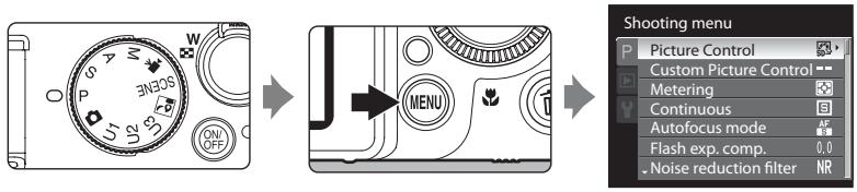 NIKON COOLPIX P7000 - Displaying the Shooting Menu - 1