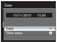NIKON COOLPIX P7000 - Use the rotary multi selector to choose Time zone and press the OK button. - 1
