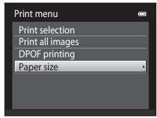 NIKON COOLPIX S3100 - Use the multi selector to choose Paper size and press the  button. - 1