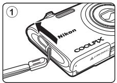 NIKON COOLPIX S3100 - Attaching the Camera Strap - 1